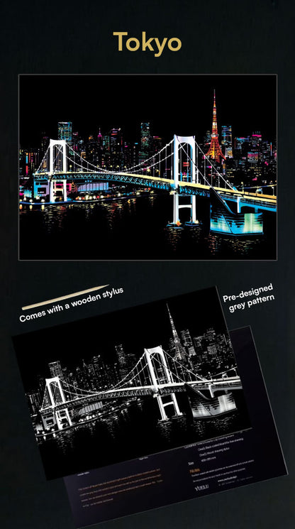 Scratch Art - Colorful city edition