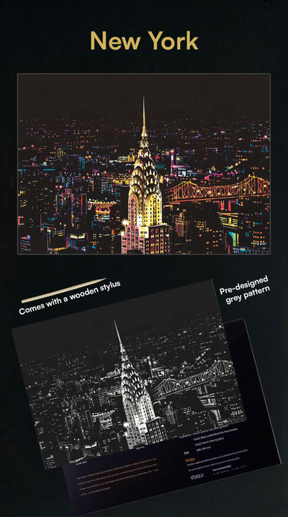 Scratch Art - Colorful city edition