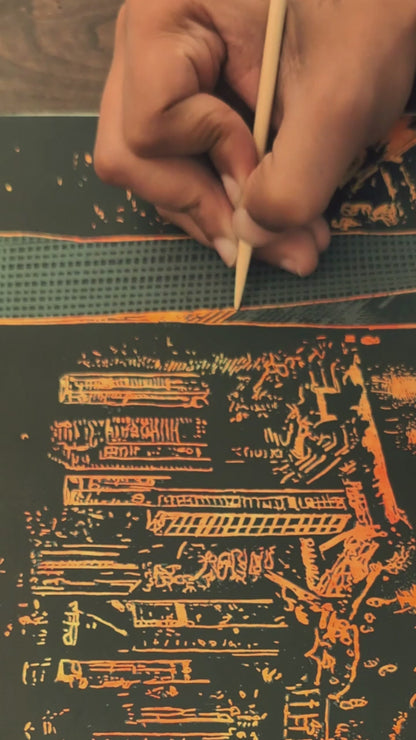 Scratch Art - Colorful city edition