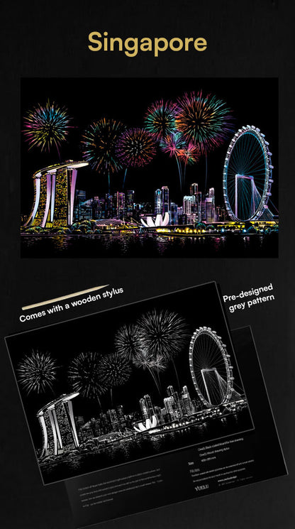 Scratch Art - Colorful city edition